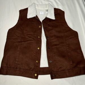 Emma James Brown Vest with White Collar